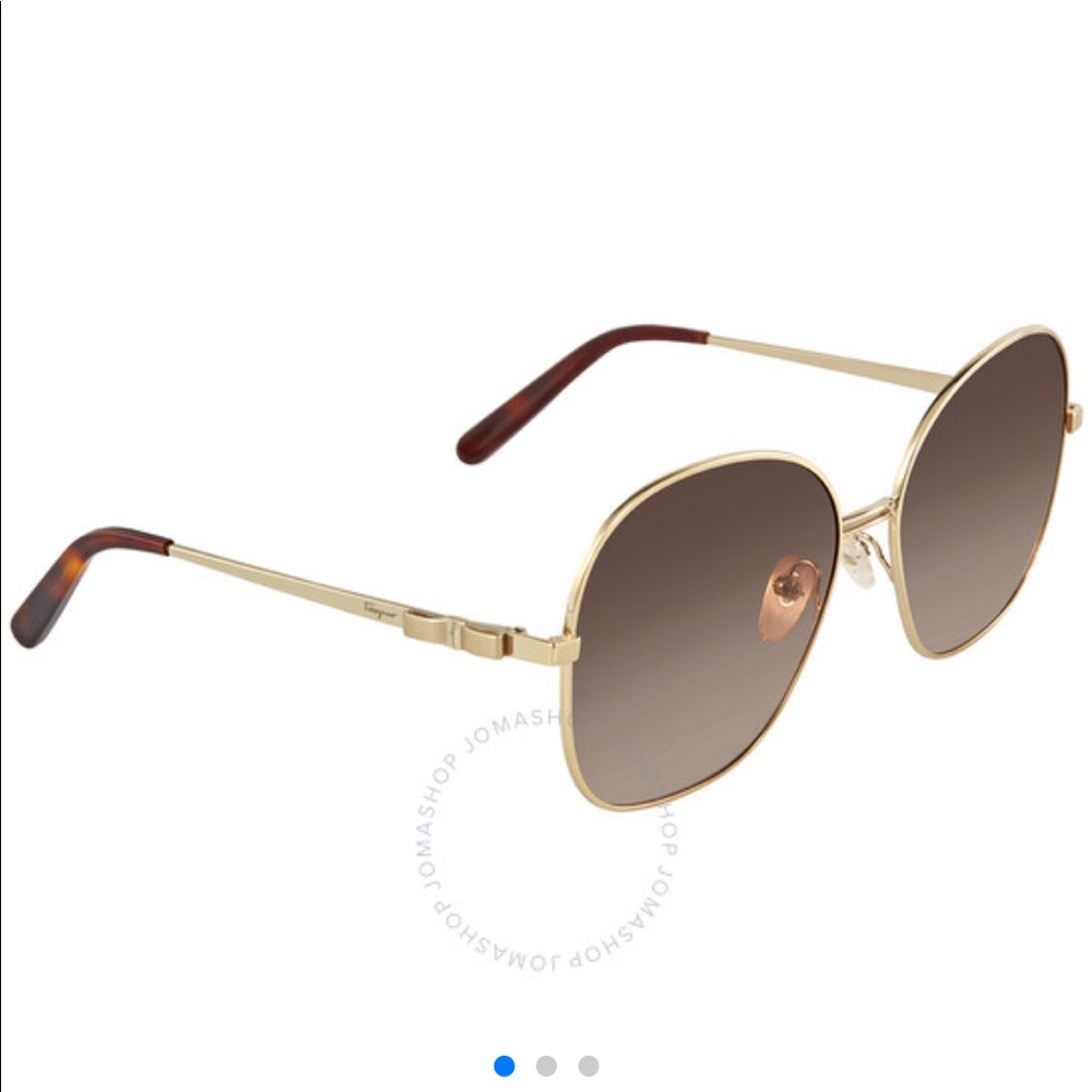 ADRIENNE VITTADINI Gold Tone Brown Ombre Gradient Sunglasses AV3005 770 EUC